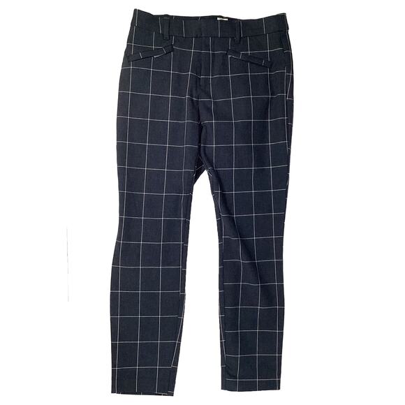 Gap Curvy Signature Skinny Ankle Navy Plaid Trouser Pants Women's Size 8 NWOT - Picture 1 of 9